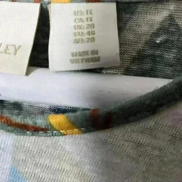 Cynthia Rowley Linen Top Womens 1X Boho Flowy Fall Floral Leaves Lagenlook - Picture 4 of 16